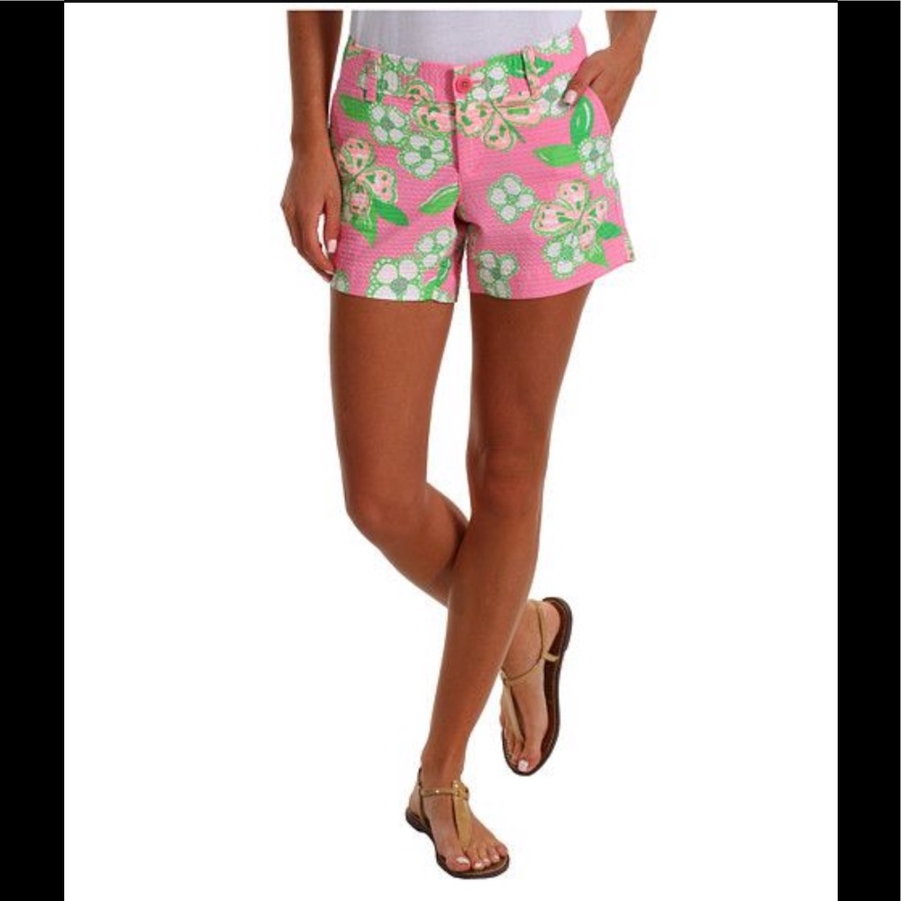 Lilly Pulitzer Shorts Callahan Pink Green White  4